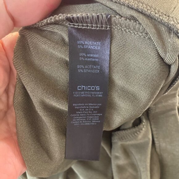 Womens Travelers by Chicos Pants Green L Short Slinky‎ Feel Acetate Spandex - Picture 11 of 12